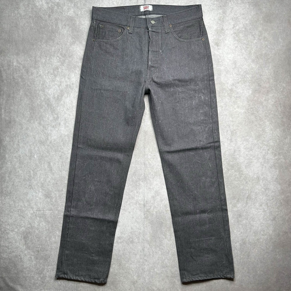 Levi's 501 Jeans Mens 33x31 Straight Leg Gray Stonewash 5 Pocket Button Fly